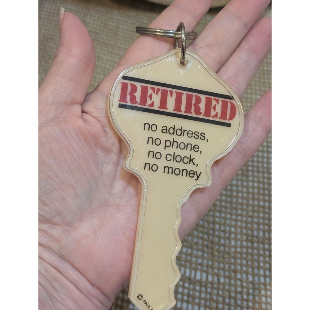 Vintage RETIRED Keychain, Oversized Key Shape Paula Brand